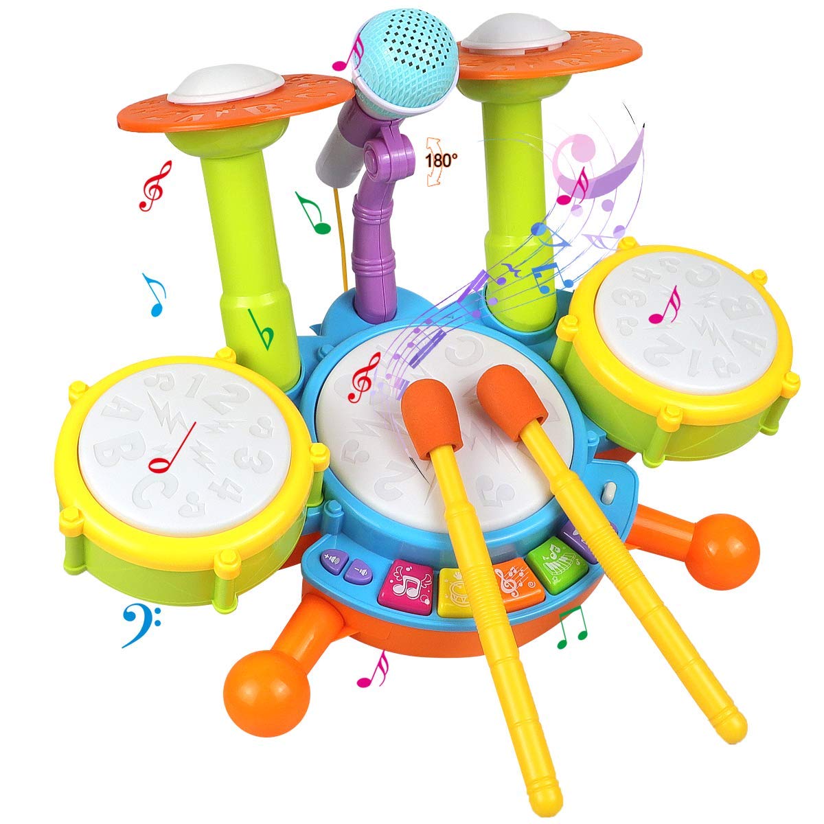 Toddler Toys with Adjustable Microphone, Musical Instruments Playset Fit for 2-12 Year Olds Boys and Girls