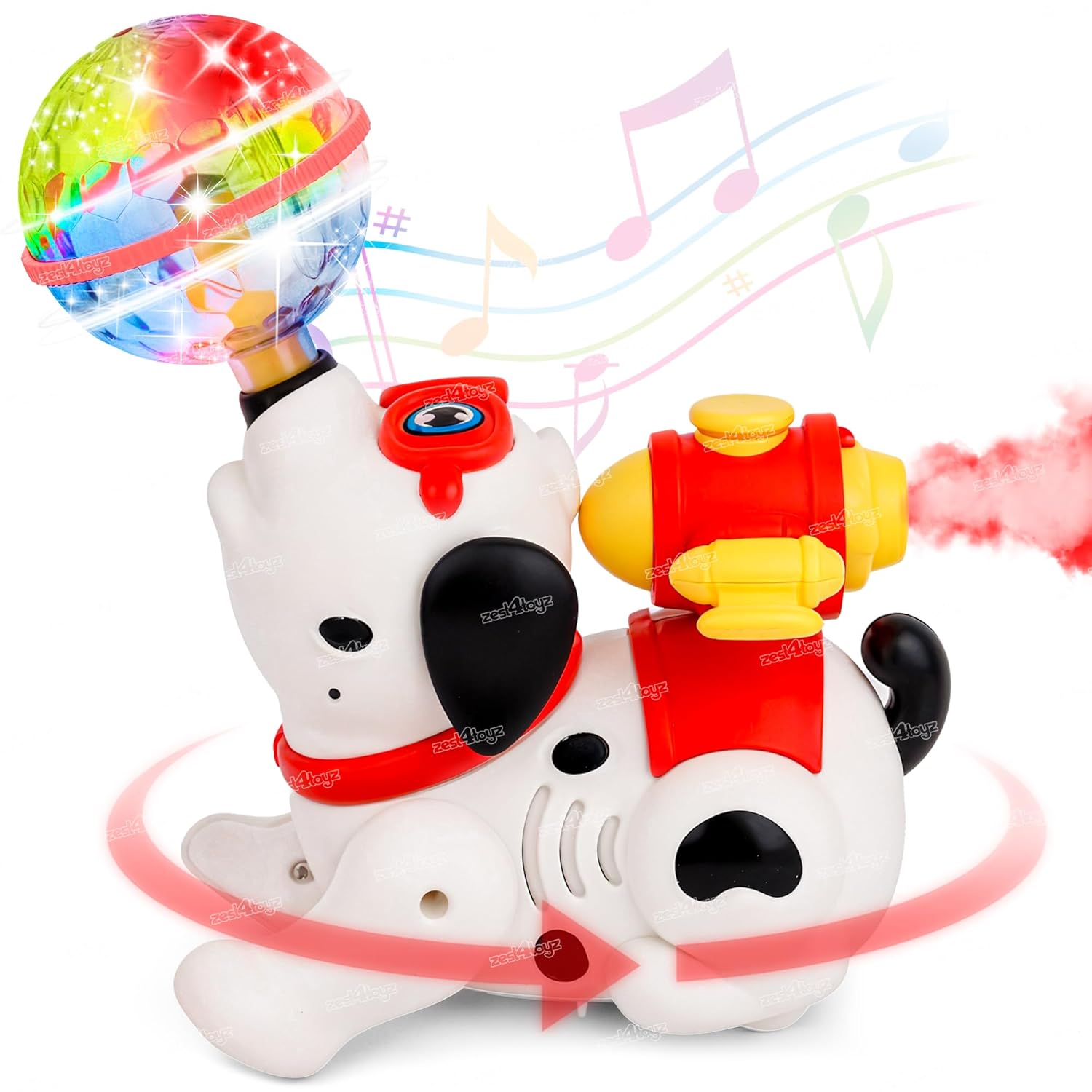 Dancing Doll Puppy Dog Mist Spray Effect 360 Degree Rotating Light & Sound Toy for 1 Year Old Baby Boys & Girls